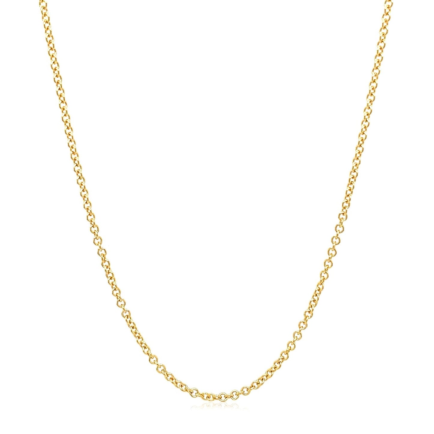 14k Yellow Gold Round Cable Link Chain (1.5 mm)