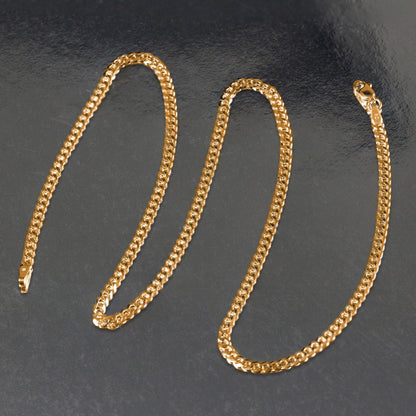 14k Yellow Gold Solid Curb Chain (2.60 mm)