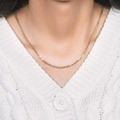 14k Yellow Gold Solid Curb Chain (2.60 mm)