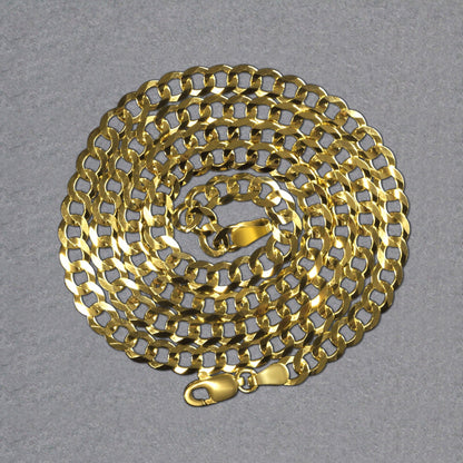 14k Yellow Gold Solid Curb Chain (4.70 mm)