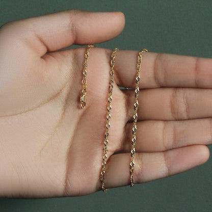 14k Yellow Gold Singapore Chain (2.10 mm)