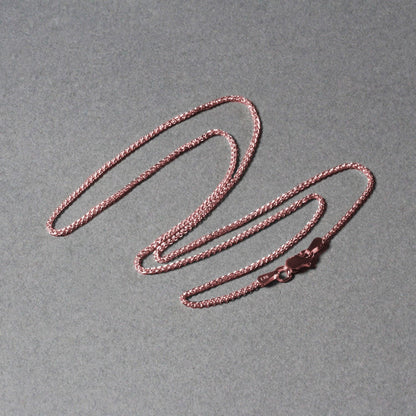 14k Rose Gold Diamond Cut Round Wheat Chain (1.20 mm)