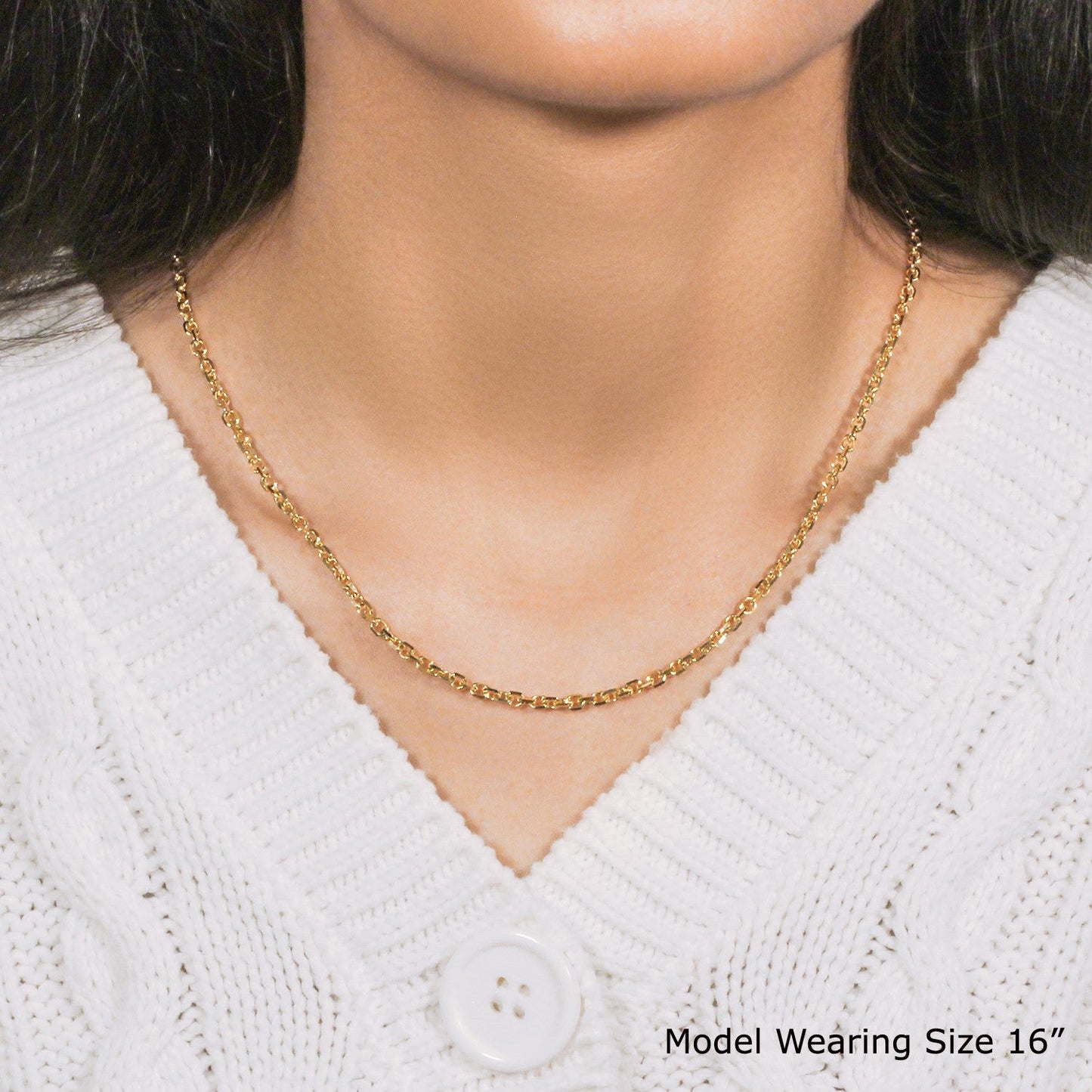 14k Yellow Gold Diamond Cut Cable Link Chain (3.0 mm)