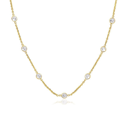14k Yellow Gold CZ By the Yard Long Links