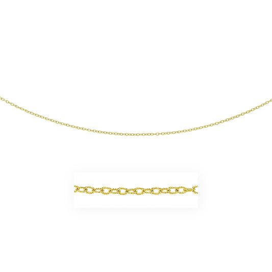 14k Yellow Gold Pendant Chain with Textured Links (2.50 mm)