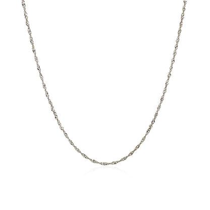 10k White Gold Singapore Chain  (1.10 mm)