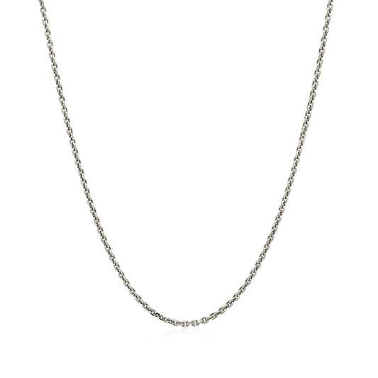 14k White Gold Diamond Cut Cable Link Chain (1.30 mm)