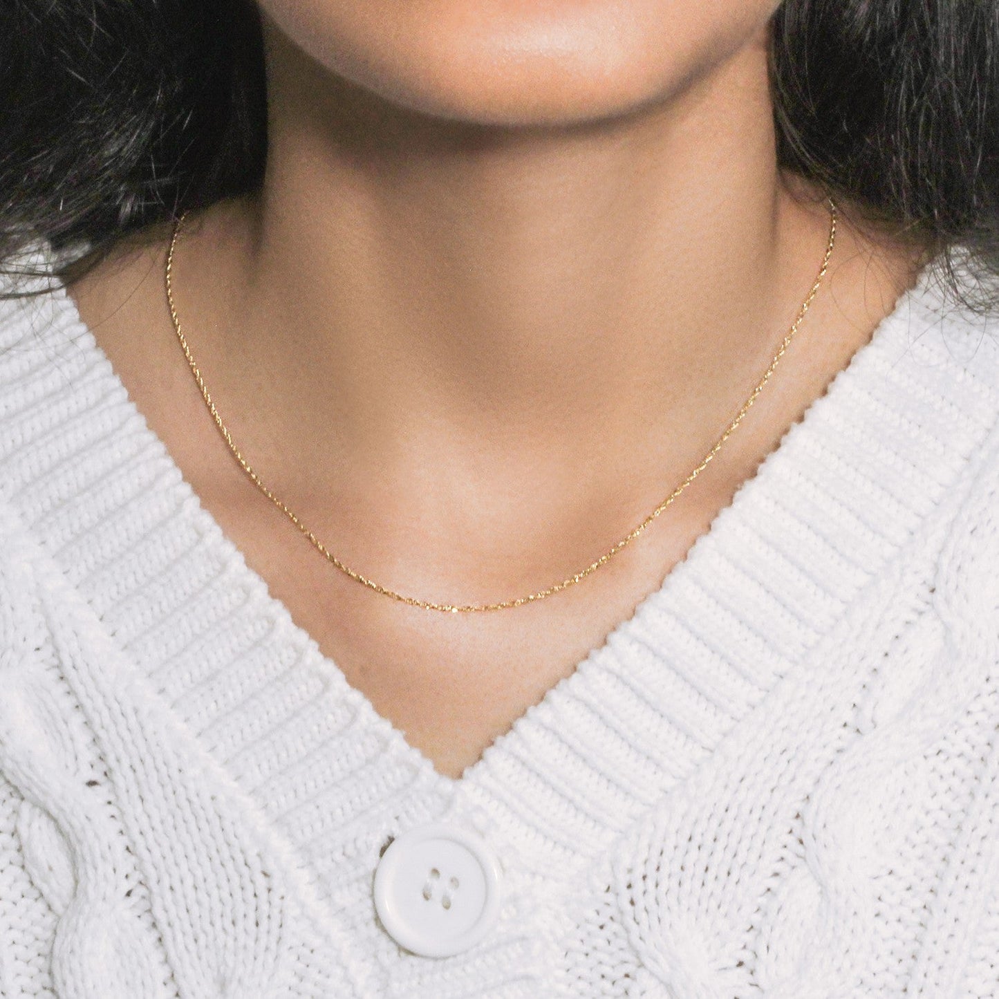 14k Yellow Gold Singapore Chain (1.10 mm)