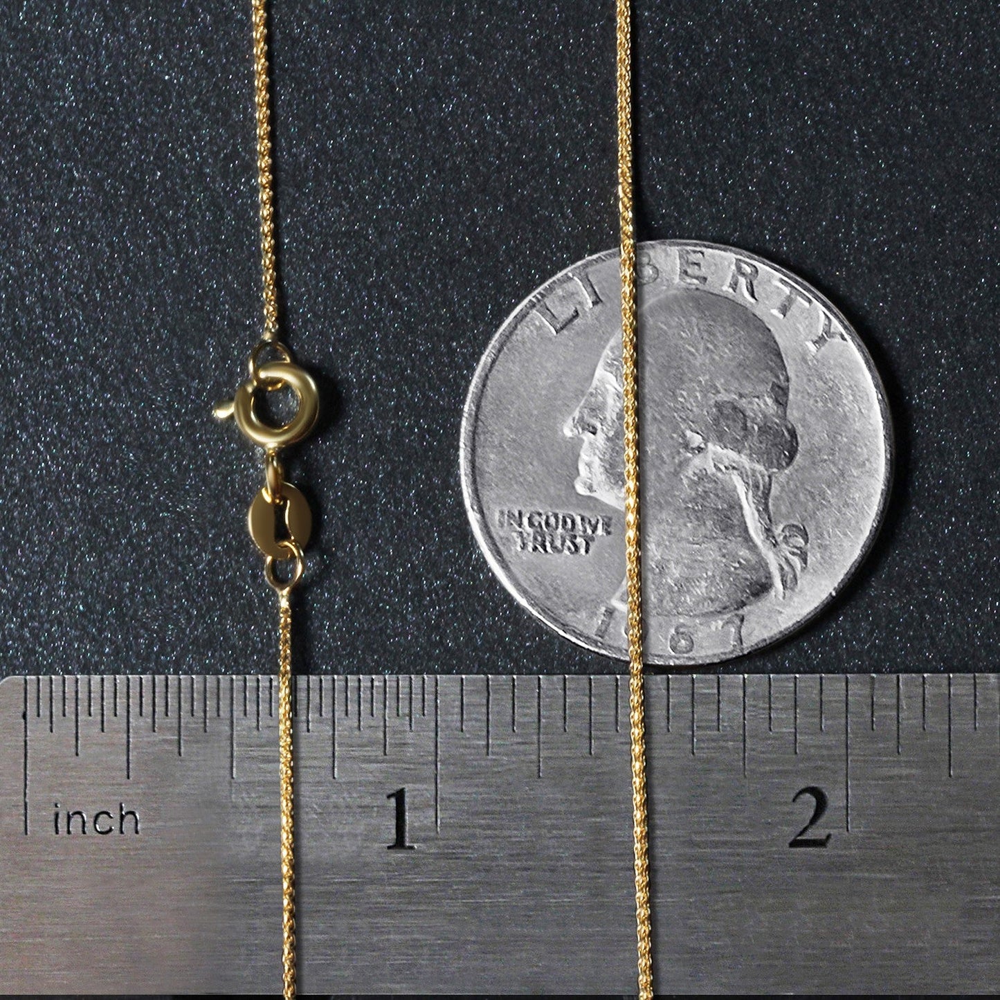 14k Yellow Gold Diamond Cut Round Wheat Chain (0.60 mm)