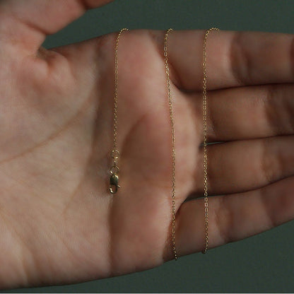 14k Yellow Gold Diamond Cut Cable Link Chain (0.87 mm)