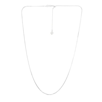 14k White Gold Adjustable Snake Chain (0.80 mm)