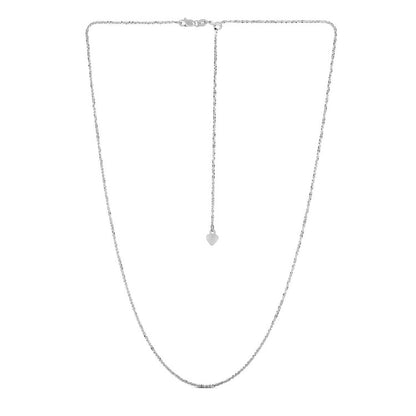 14k White Gold Adjustable Sparkle Chain (1.20 mm)