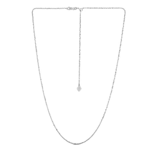 14k White Gold Adjustable Sparkle Chain (1.20 mm)