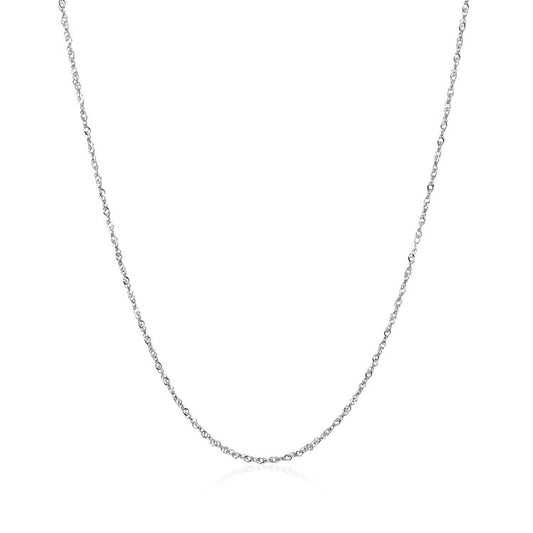 14k White Gold Singapore Chain 0.8mm (0.81 mm)