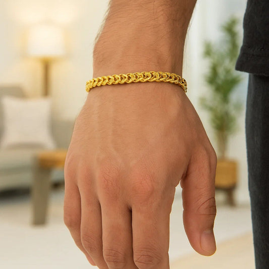 14k Yellow Gold Square Franco Bracelet  (4.40 mm)