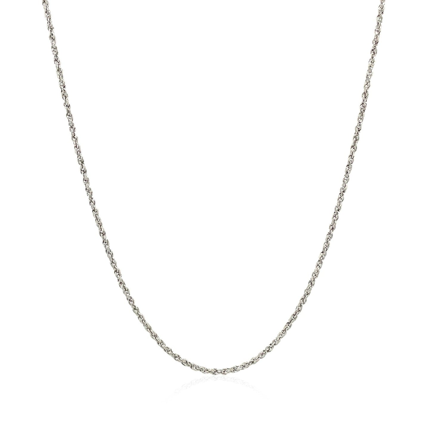 14k White Gold Adjustable Rope Chain (0.95 mm)