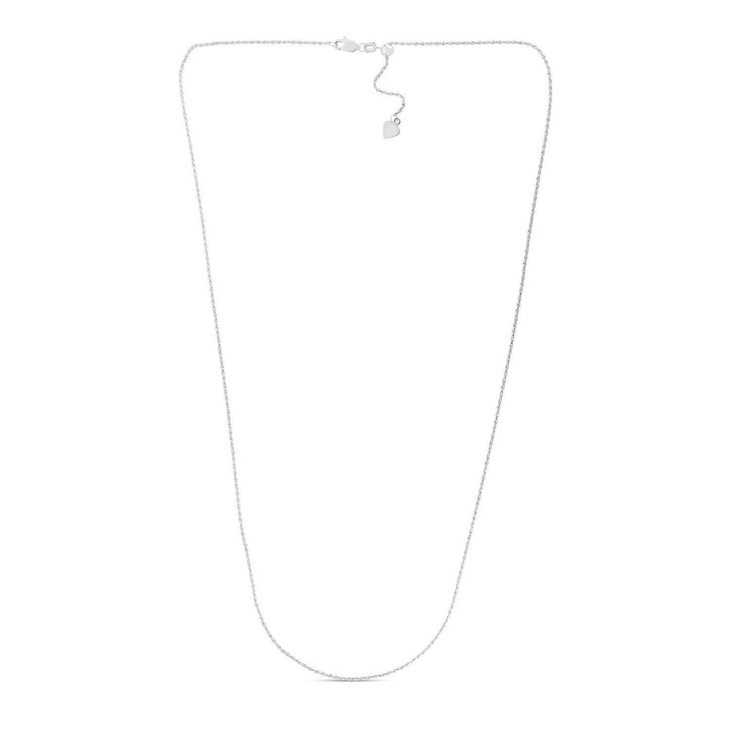 14k White Gold Adjustable Rope Chain (0.95 mm)