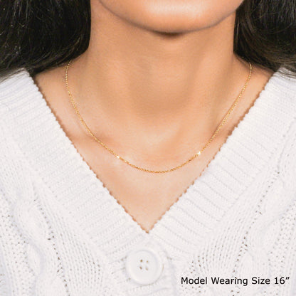 14k Yellow Gold Diamond Cut Cable Link Chain (1.10 mm)