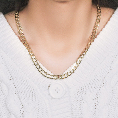 14k Yellow Gold Solid Curb Chain (7.00 mm)