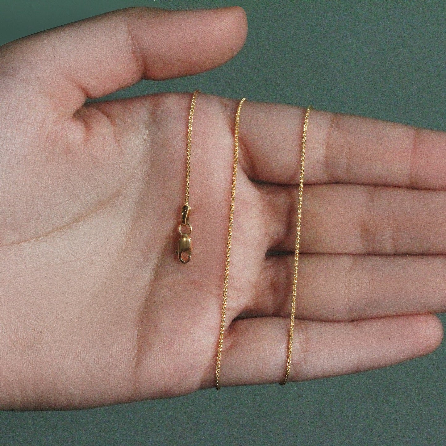 14k Yellow Gold Round Wheat Chain (1.00 mm)