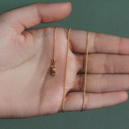 14k Yellow Gold Round Wheat Chain (1.00 mm)