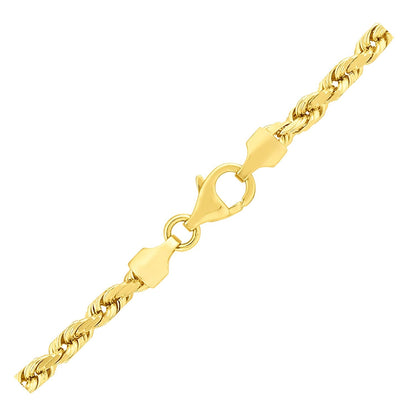 14k Yellow Gold Solid Diamond Cut Rope Chain (3.50 mm)