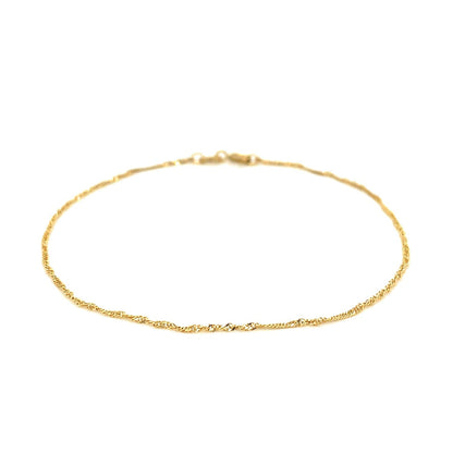 14k Yellow Gold Singapore Bracelet (1.10 mm)