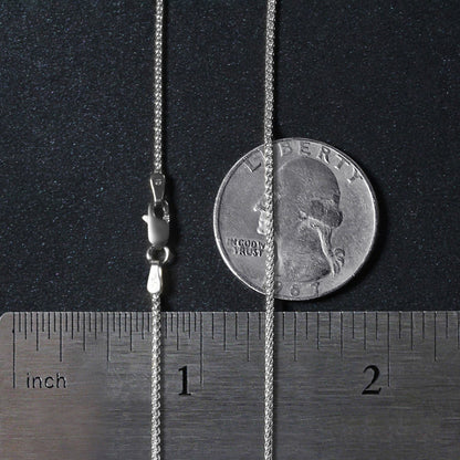 14k White Gold Round Wheat Chain (1.2 mm)