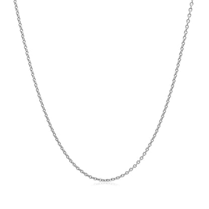 14k White Gold Round Cable Link Chain (1.10 mm)