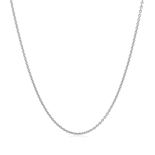 14k White Gold Round Cable Link Chain (1.10 mm)