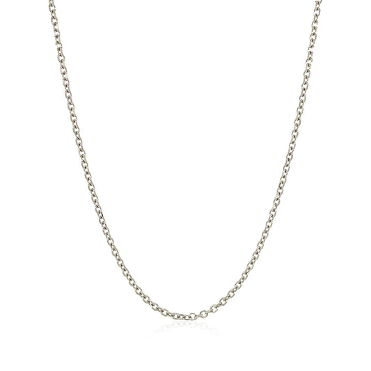 14k White Gold Diamond Cut Cable Link Chain (1.5 mm)