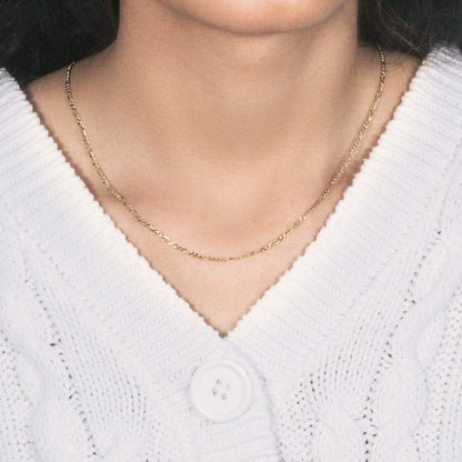 14k Yellow Gold Solid Figaro Chain (1.90 mm)