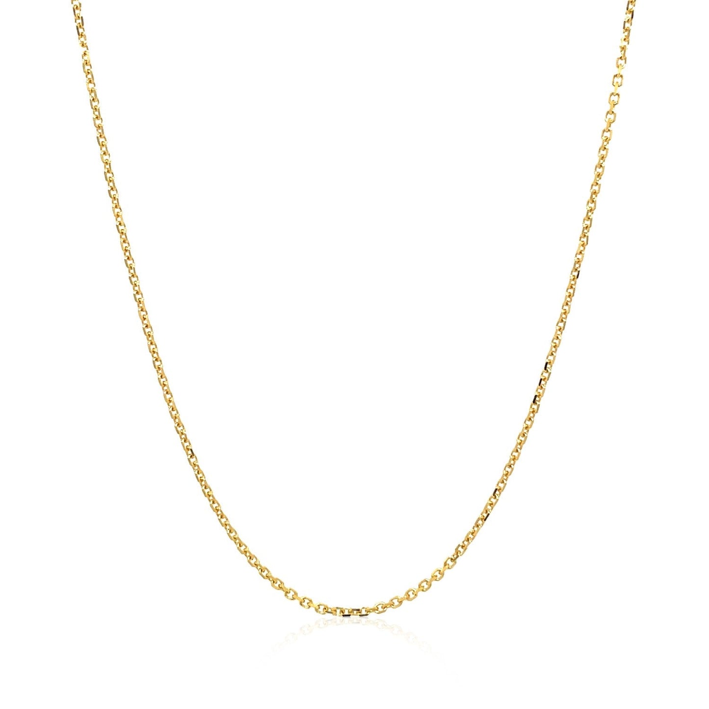 14k Yellow Gold Diamond Cut Cable Link Chain (1.10 mm)