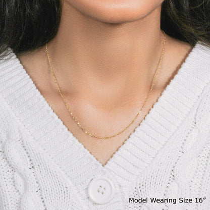 14k Yellow Gold Diamond Cut Cable Link Chain (1.10 mm)