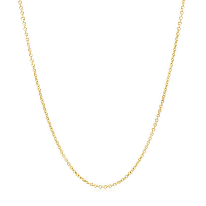 14k Yellow Gold Round Cable Link Chain (1.20 mm)