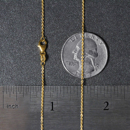 14k Yellow Gold Round Cable Link Chain (1.20 mm)