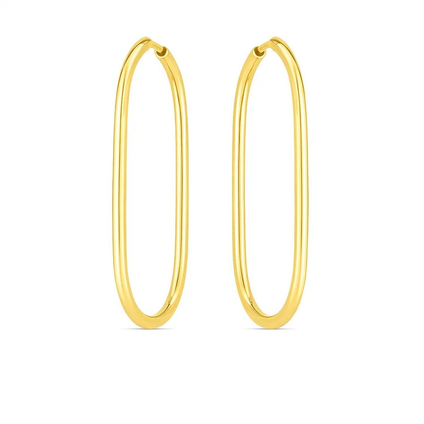 14k Yellow Gold Endless Large Paperclip Hoop Earrings