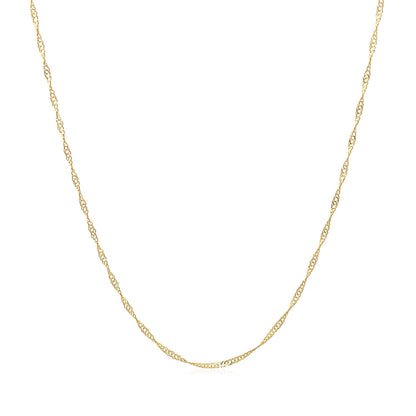 14k Yellow Gold Singapore Chain 0.6mm (0.60 mm)