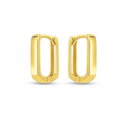 14k Yellow Gold Small Square Huggie Hoops