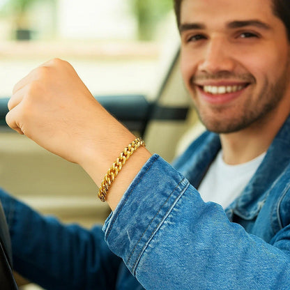 14k Yellow Gold Semi Solid Miami Cuban Bracelet (6.10 mm)