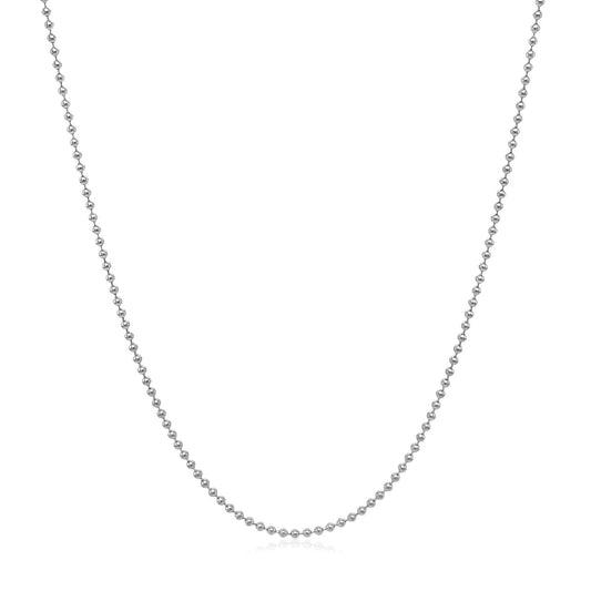 14k White Gold Bead Chain 1.0mm (1.00 mm)