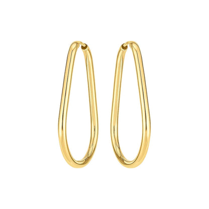 14k Yellow Gold Endless Pear Hoop Earrings