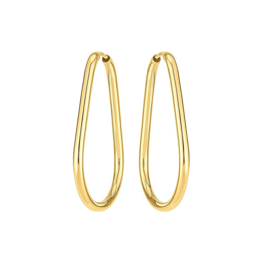 14k Yellow Gold Endless Pear Hoop Earrings
