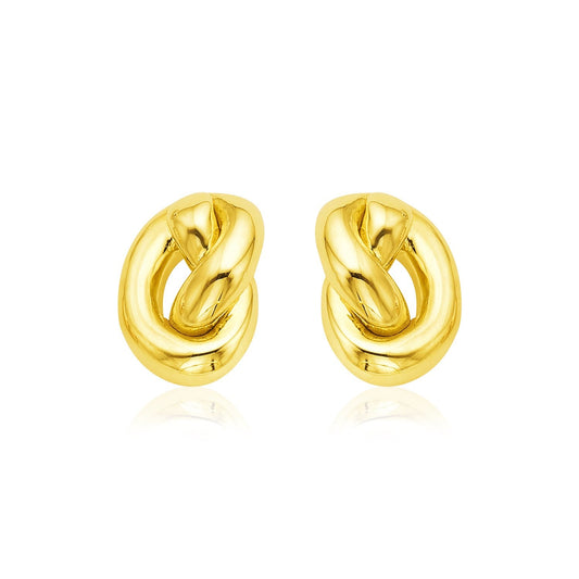14k Yellow Gold Polished Knot Earrings