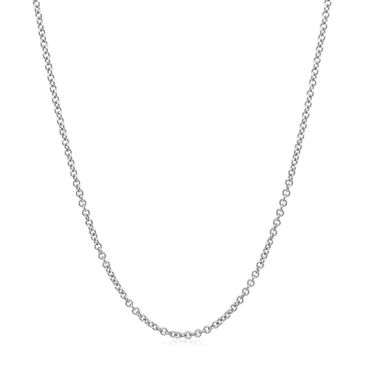 14k White Gold Round Cable Link Chain (1.50 mm)