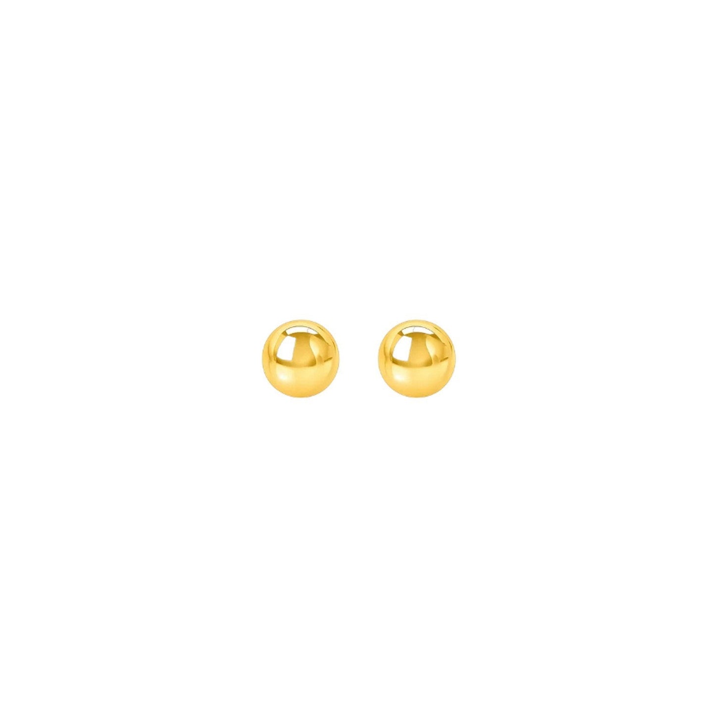 14k Yellow Gold Round Stud Earrings (6.0 mm)