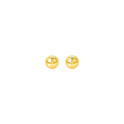 14k Yellow Gold Round Stud Earrings (6.0 mm)