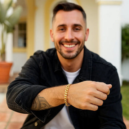 14k Yellow Gold Semi Solid Miami Cuban Bracelet (6.60 mm)