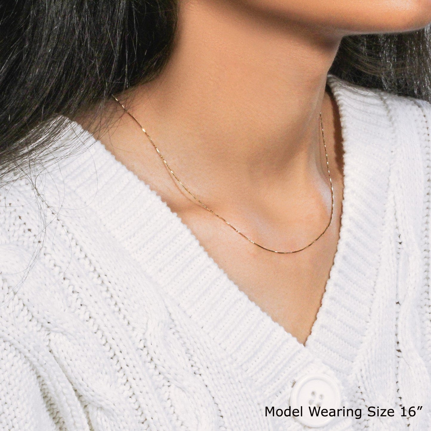 14k Yellow Gold Classic Box Chain (0.45 mm)