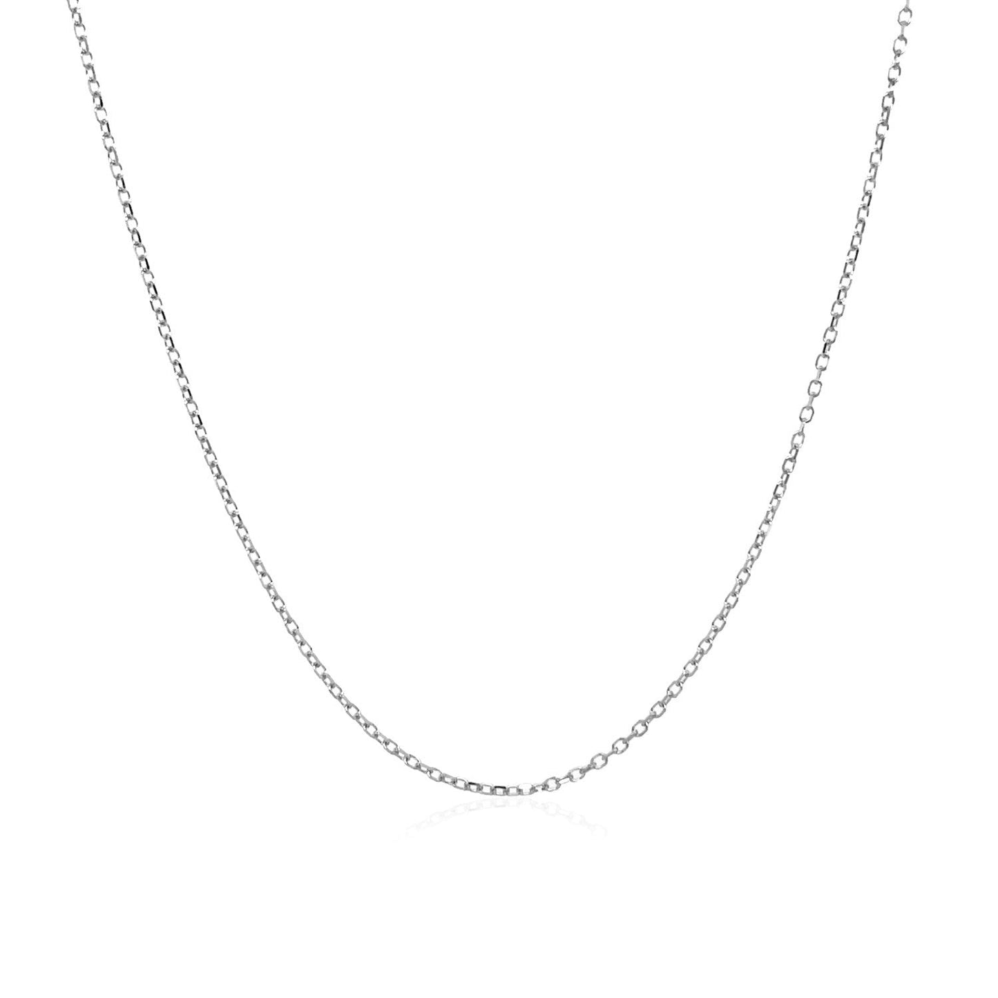 14k White Gold Diamond Cut Cable Link Chain (0.87 mm)